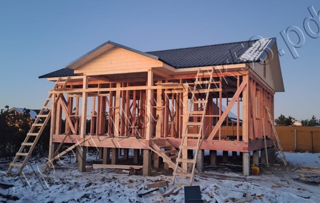 3 Каркасный дом Д-3, 9x8.5м, 67,5 М², Московская область, Истринский район, коттеджный посёлок Еремеево Лайф (1)